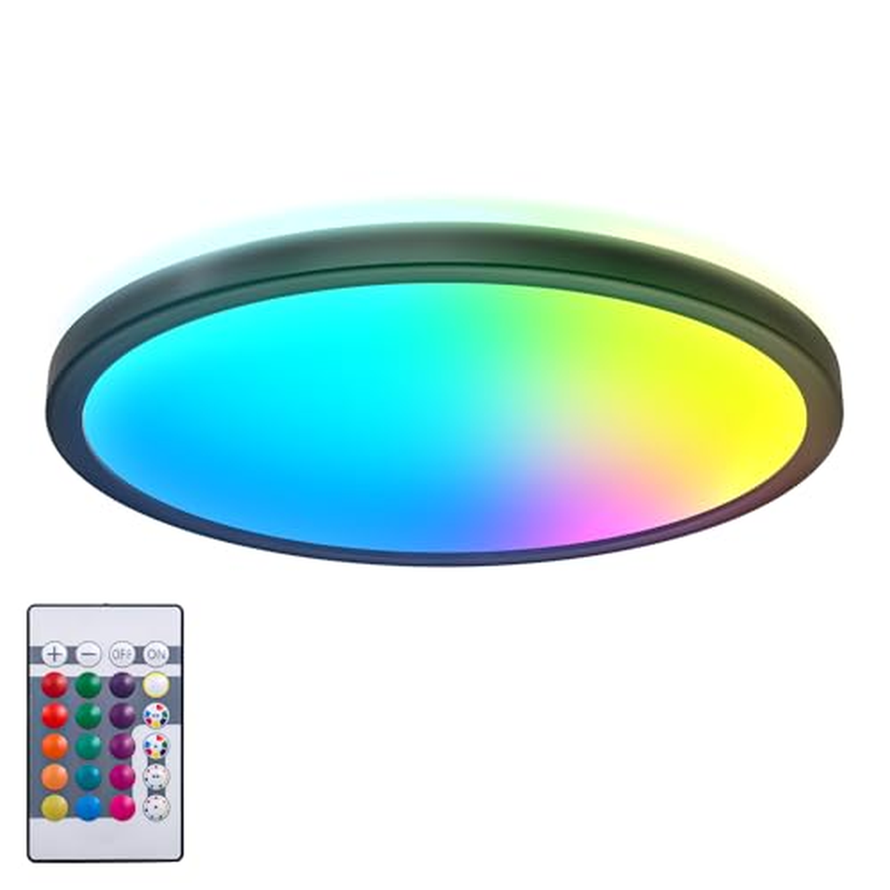 B.K.Licht - LED stropní svítidlo s nepřímým světlem, dálkové ovládání, barevné světlo RGB+W, LED panel, LED stropní svítidlo, LE